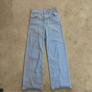 Divided H&M Blue Twill Wide Leg Pants